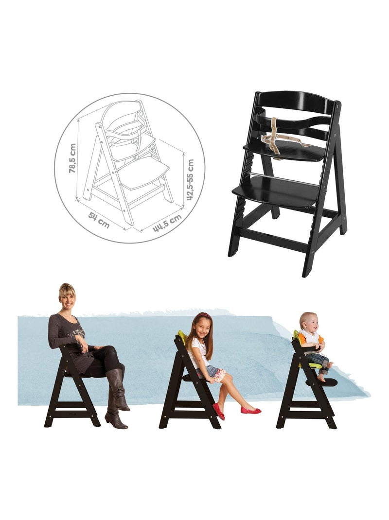 Seggiolone evolutivo in legno dai 6 mesi fino a 70 kg – ROBA "Sit Up III" Nero - Kiabi