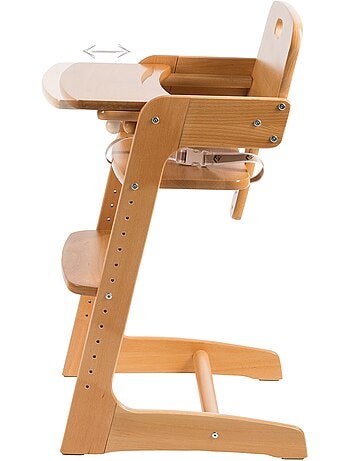 Seggiolone evolutivo in legno massello con vassoio – fino a 50 kg – "Roba Kid Up