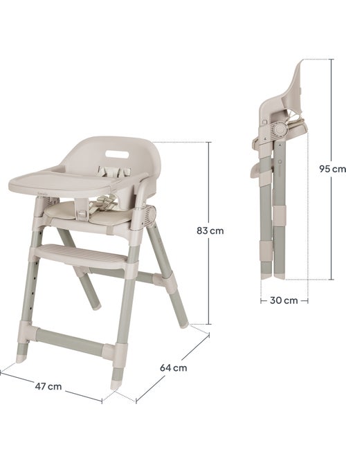 Seggiolone evolutivo LIONELO Matt - Regolabile in altezza - Pieghevole e compatto - Fino a 110 kg - Kiabi