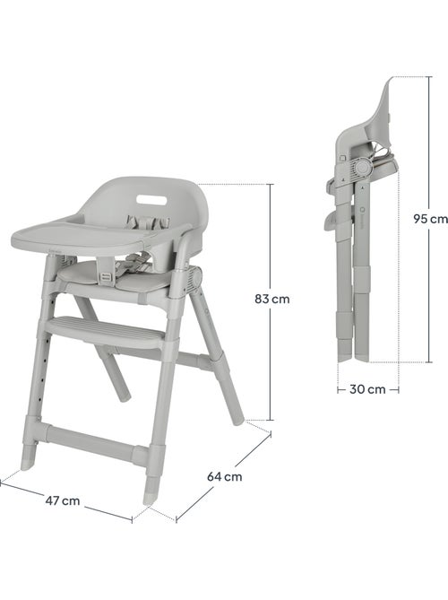 Seggiolone evolutivo LIONELO Matt - Regolabile in altezza - Pieghevole e compatto - Fino a 110 kg - Kiabi