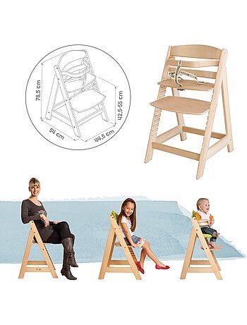Seggiolone evolutivo ROBA "Sit Up III" + cuscino "Little Stars" – naturale/grigio