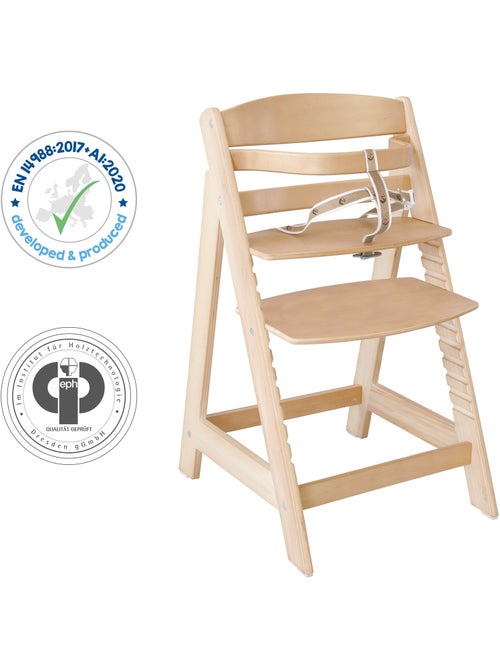 Seggiolone evolutivo ROBA "Sit Up III" + cuscino "Little Stars" – naturale/grigio - Kiabi