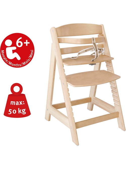 Seggiolone evolutivo ROBA "Sit Up III" + cuscino "Little Stars" – naturale/grigio - Kiabi