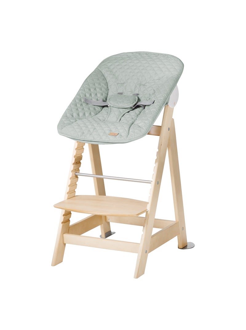 Seggiolone evolutivo + sdraietta per neonati "Roba Style Born Up" Verde/Legno - Kiabi