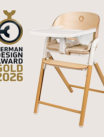 Seggiolone in legno LIONELO Celia 3 in 1 - Fino a 90 kg - Regolazione con una mano - Adattabile