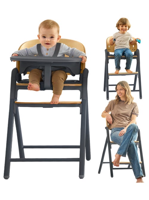 Seggiolone in legno LIONELO Celia 3 in 1 - Fino a 90 kg - Regolazione con una mano - Adattabile - Kiabi