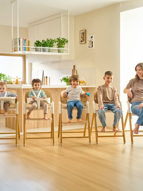 Seggiolone in legno LIONELO Celia 3 in 1 - Fino a 90 kg - Regolazione con una mano - Adattabile - Kiabi