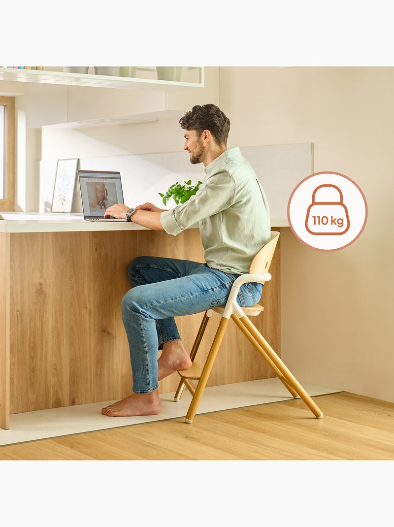 Seggiolone in legno LIONELO Celia 3 in 1 - Fino a 90 kg - Regolazione con una mano - Adattabile Grigio - Kiabi