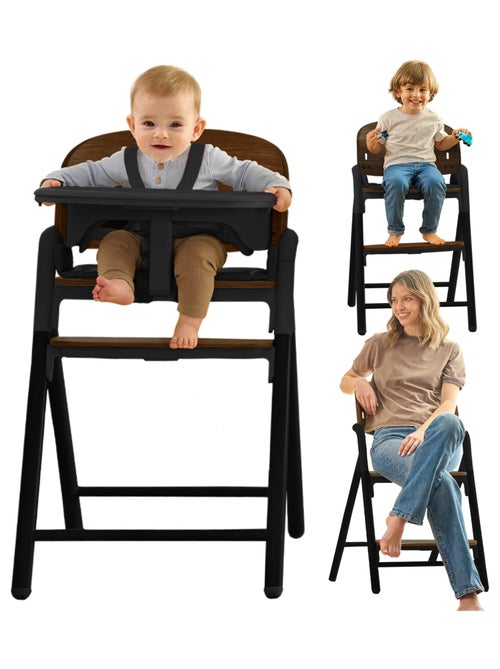 Seggiolone in legno LIONELO Celia 3 in 1 - Fino a 90 kg - Regolazione con una mano - Adattabile - Kiabi