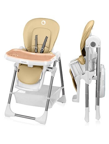 Seggiolone LIONELO Linn - Altezza regolabile - Ruote - Cestino - Pieghevole compatto