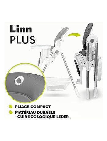 Seggiolone LIONELO Linn - Altezza regolabile - Ruote - Cestino - Pieghevole compatto