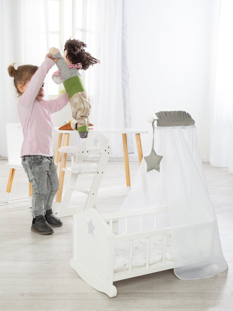 Seggiolone per bambole in legno massello + cuscino "Stella" – ROBA Bianco Grigio - Kiabi