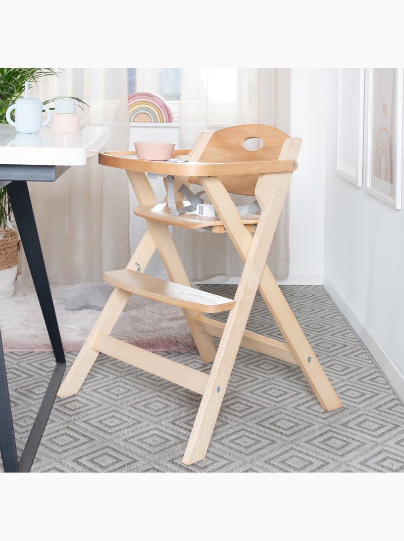 Seggiolone pieghevole con vassoio pasto amovibile – "Roba Fold Up Smart" Legno naturale - Kiabi