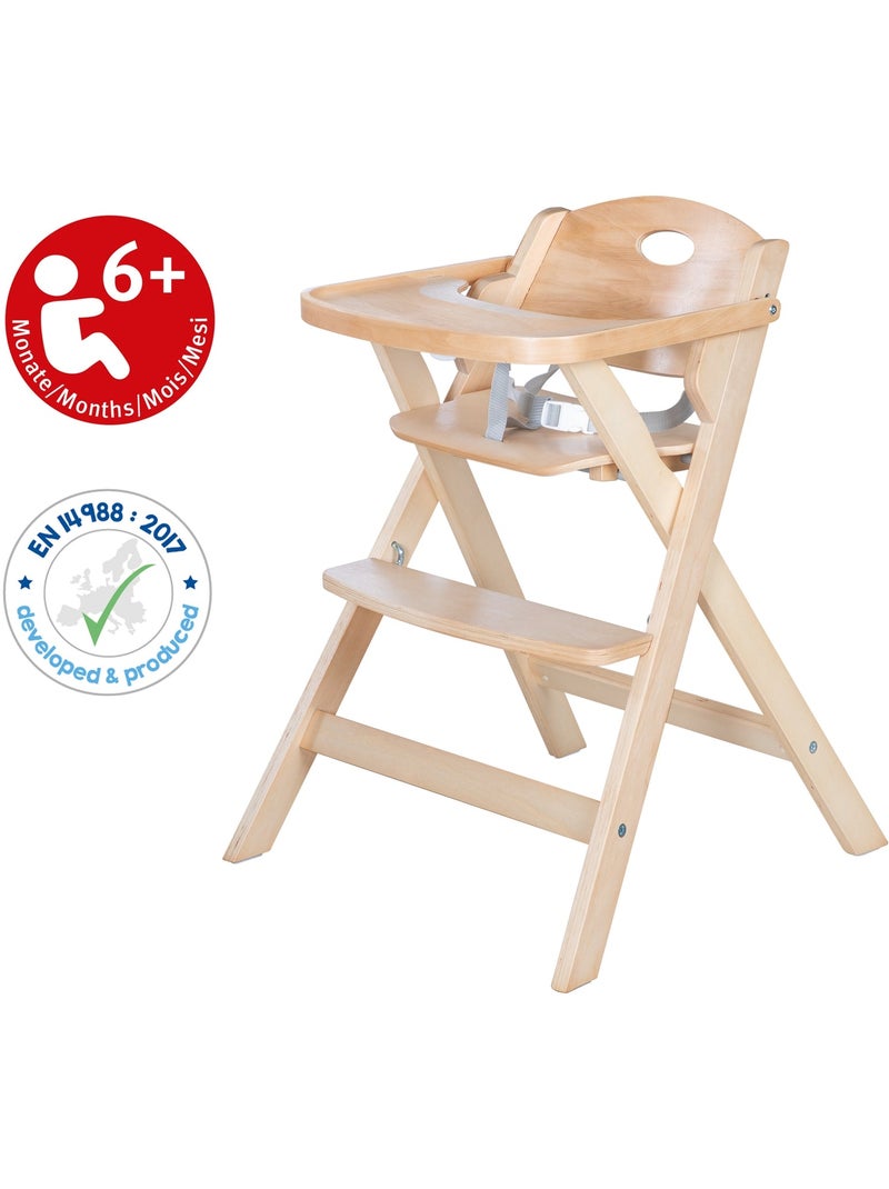 Seggiolone pieghevole con vassoio pasto amovibile – "Roba Fold Up Smart" Legno naturale - Kiabi