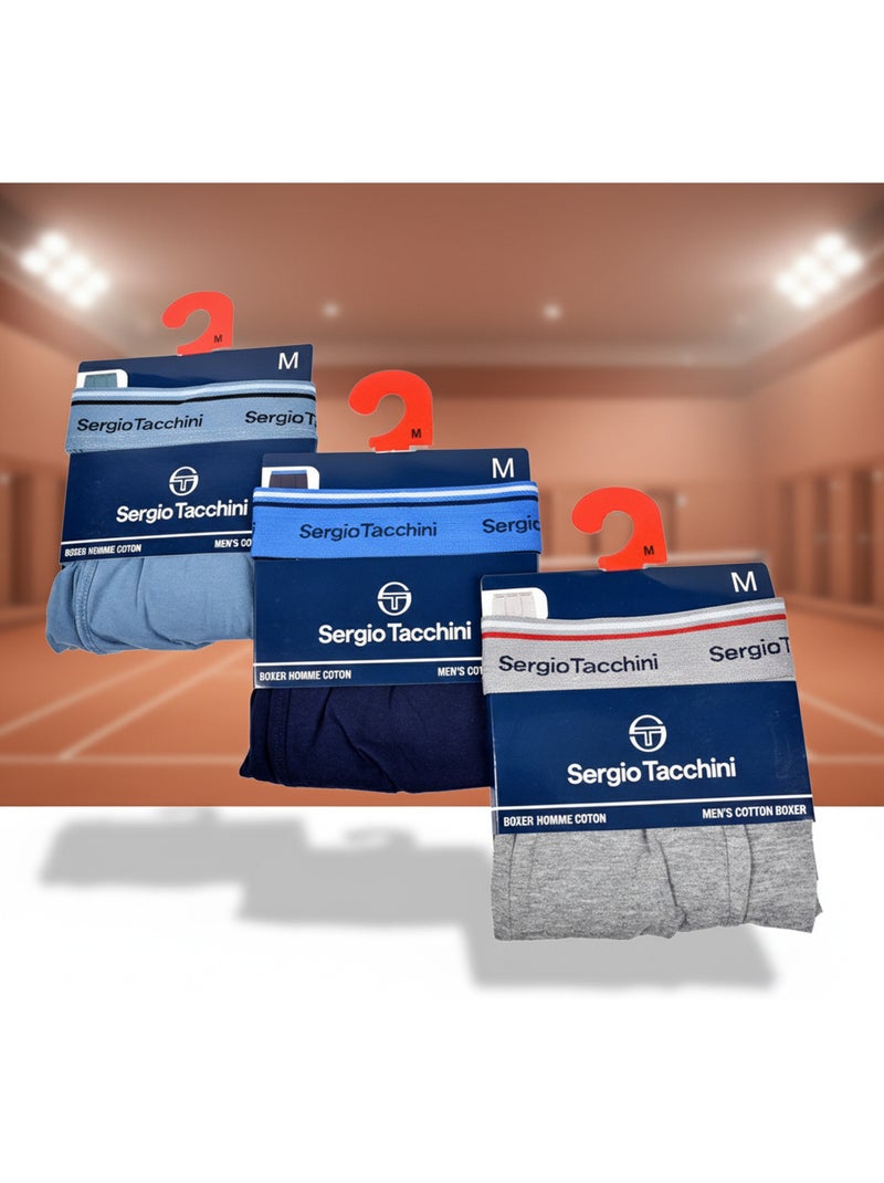 Sergio Tacchini Confezione di boxer da uomo Set da 3 Blu grigio - Kiabi