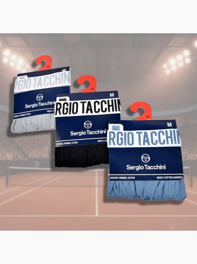 Sergio Tacchini Confezione di boxer da uomo Set da 3 Nero Blu - Kiabi