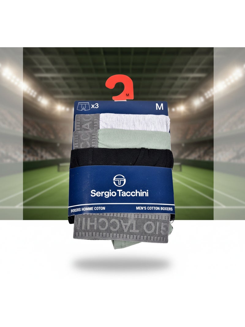 Sergio Tacchini Confezione di boxer da uomo Set da 3 Nero Grigio - Kiabi