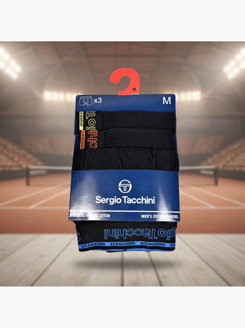 Sergio Tacchini Confezione di boxer da uomo Set da 3 Nero - Kiabi