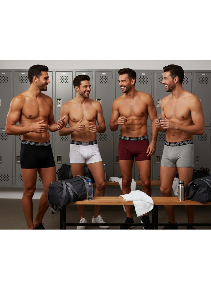 Sergio Tacchini Confezione di boxer da uomo Set da 4 Nero Bianco - Kiabi