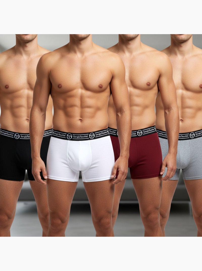 Sergio Tacchini Confezione di boxer da uomo Set da 4 Nero Bianco - Kiabi