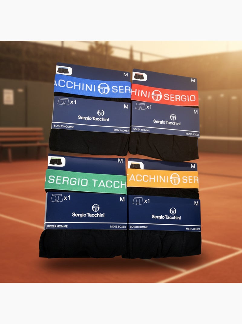 Sergio Tacchini Confezione di boxer da uomo Set da 4 Nero Multicolore Nero - Kiabi