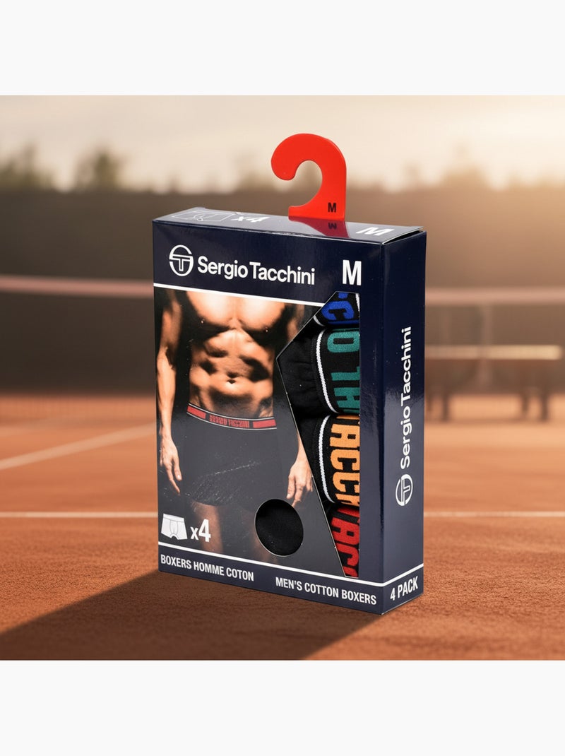 Sergio Tacchini Confezione di boxer da uomo Set da 4 Nero - Kiabi