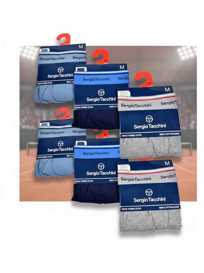 Sergio Tacchini Confezione di boxer da uomo Set da 6 Blu grigio - Kiabi