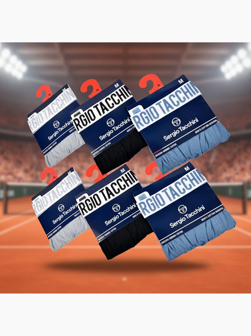 Sergio Tacchini Confezione di boxer da uomo Set da 6 Nero Blu - Kiabi
