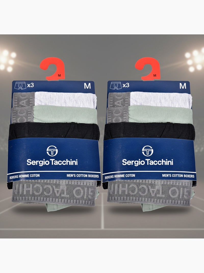 Sergio Tacchini Confezione di boxer da uomo Set da 6 Nero Grigio - Kiabi