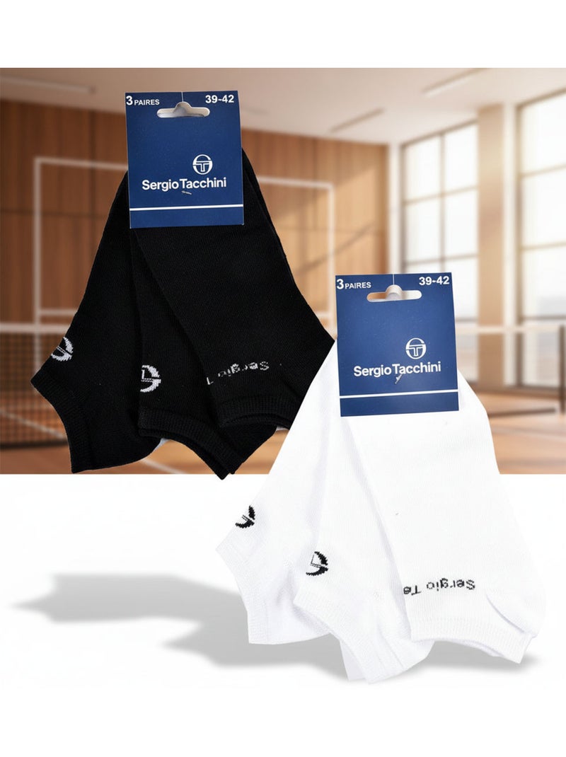 Sergio Tacchini Confezione di calzini corti da donna Quarter Confezione da 6 Nero Bianco - Kiabi