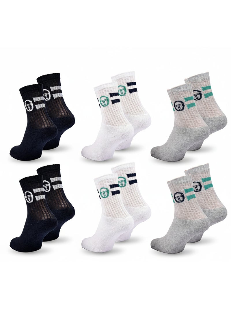 Sergio Tacchini Confezione di calzini da tennis per bambini Crew Set da 6 paia Blu marino - Kiabi