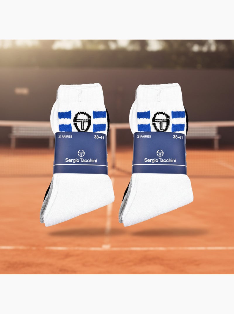 Sergio Tacchini Confezione di calzini da tennis per bambini Crew Set da 6 paia Nero - Kiabi