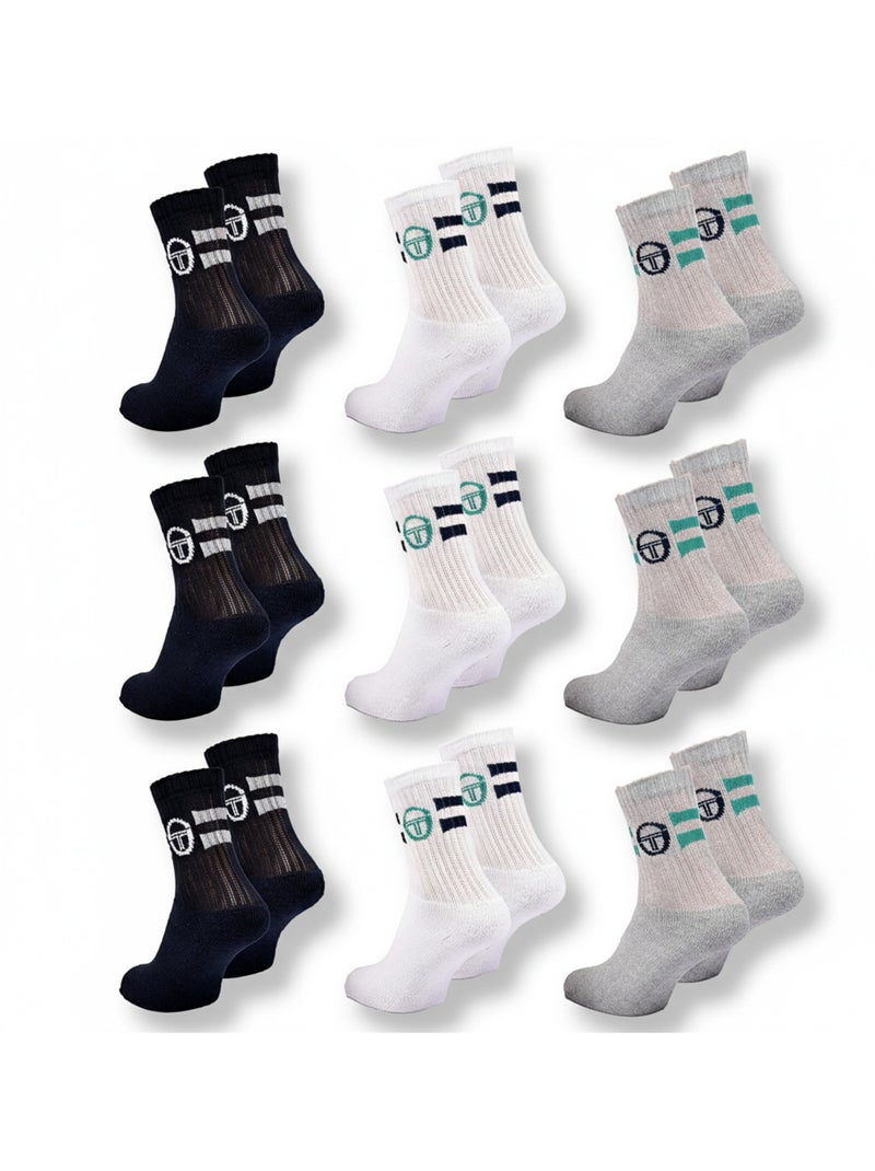 Sergio Tacchini Confezione di calzini da tennis per bambini Crew Set da 9 paia Blu marino - Kiabi