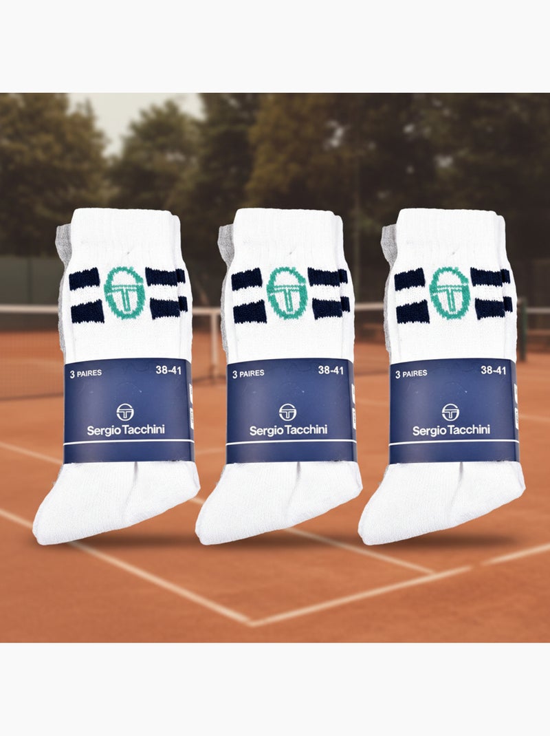 Sergio Tacchini Confezione di calzini da tennis per bambini Crew Set da 9 paia Blu marino - Kiabi