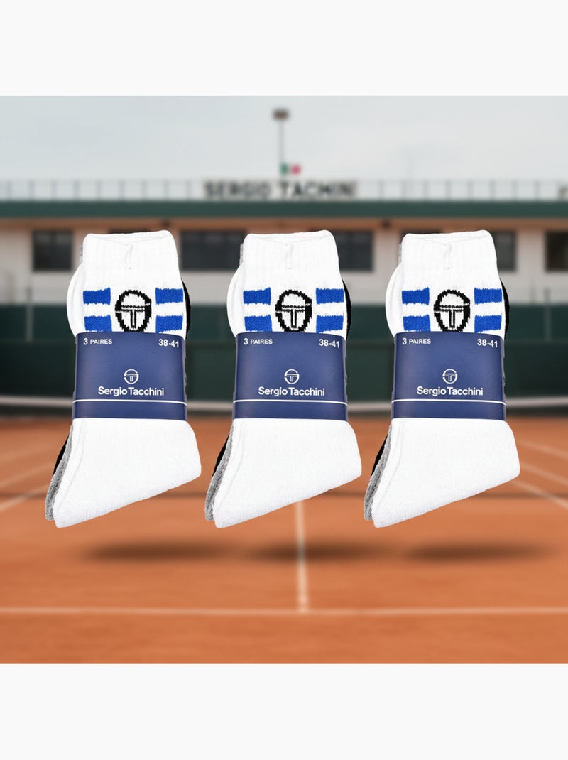 Sergio Tacchini Confezione di calzini da tennis per bambini Crew Set da 9 paia Nero - Kiabi