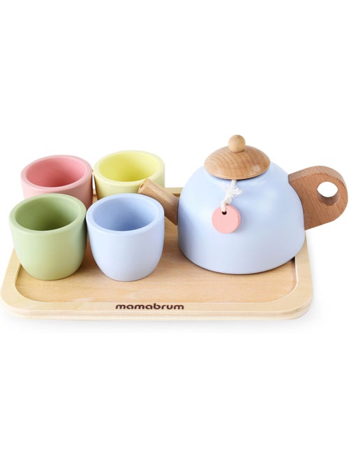 Servizio da te legno bambini 20x15cm vassoio 7 pezzi mamabrum - Kiabi