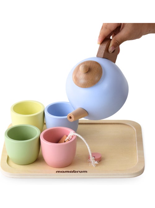 Servizio da te legno bambini 20x15cm vassoio 7 pezzi mamabrum - Kiabi