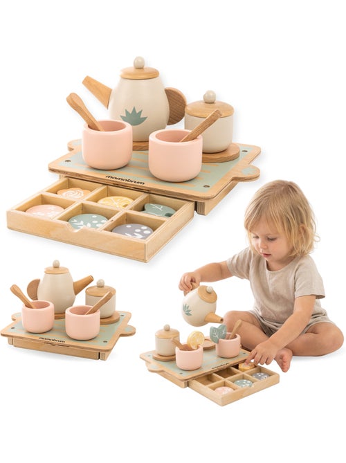 Servizio da te legno bambini 22x16cm vassoio cassetto 18 pz mamabrum - Kiabi