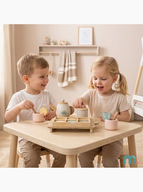 Servizio da te legno bambini 22x16cm vassoio cassetto 18 pz mamabrum - Kiabi