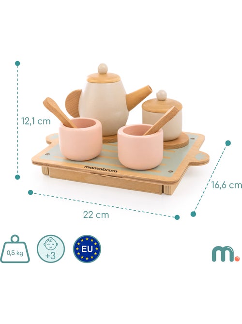 Servizio da te legno bambini 22x16cm vassoio cassetto 18 pz mamabrum - Kiabi
