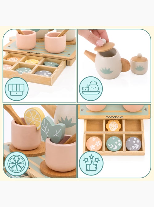 Servizio da te legno bambini 22x16cm vassoio cassetto 18 pz mamabrum - Kiabi