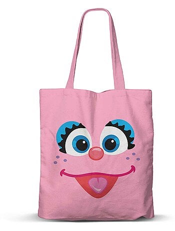 Sesame street abby cadabby face borsa della spesa shopping fan, rosa