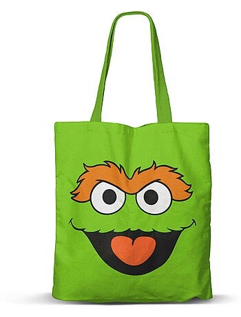 Sesame street oscar il brontolone face borsa della spesa shopping fan, verde