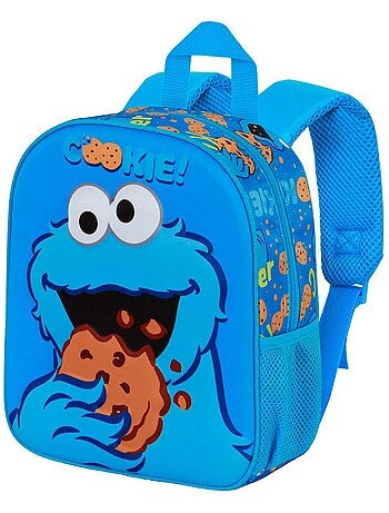 Sesame street pasticcino cookie monster eat zainetto 3d elite, blu