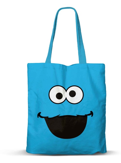 Sesame Street Pasticcino Cookie Monster Face Borsa della Spesa Shopping FAN, Blu - Kiabi