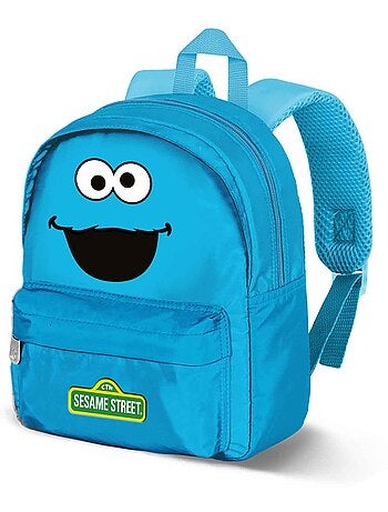 Sesame street pasticcino cookie monster face zainetto prescolare joy, blu