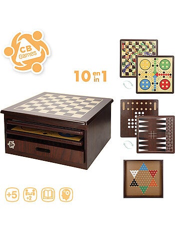 Set 10 giochi da tavolo con scatola organizzatrice in legno cb games