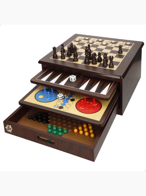 Set 10 giochi da tavolo con scatola organizzatrice in legno cb games - Kiabi Set 10 giochi da tavolo con scatola organizzatrice in legno cb games - Kiabi
