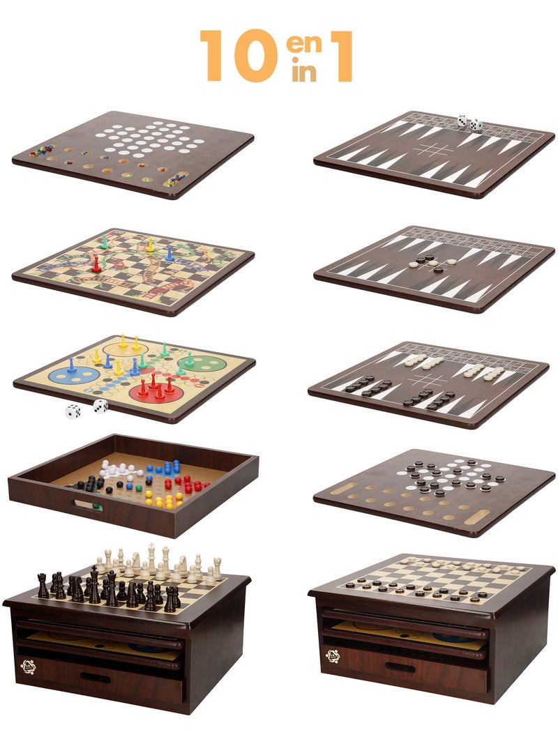 Set 10 giochi da tavolo con scatola organizzatrice in legno cb games N/D - Kiabi