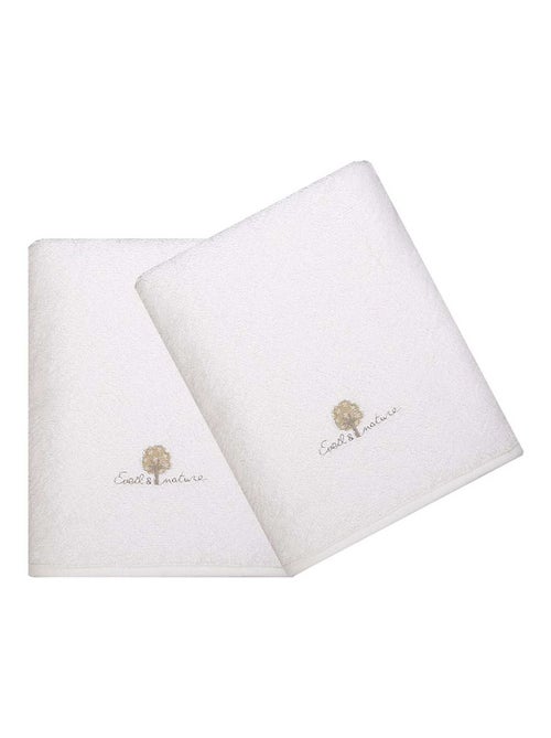 Set 2 asciugamani in spugna 50x90 cm in cotone biologico - Kiabi